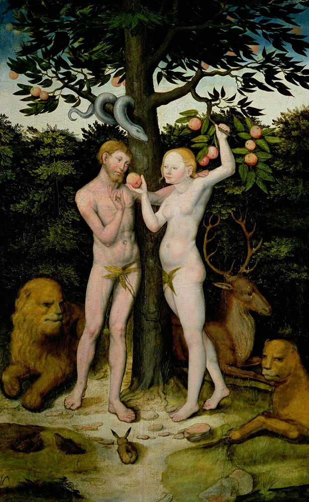 Adam, Eve and the serpent